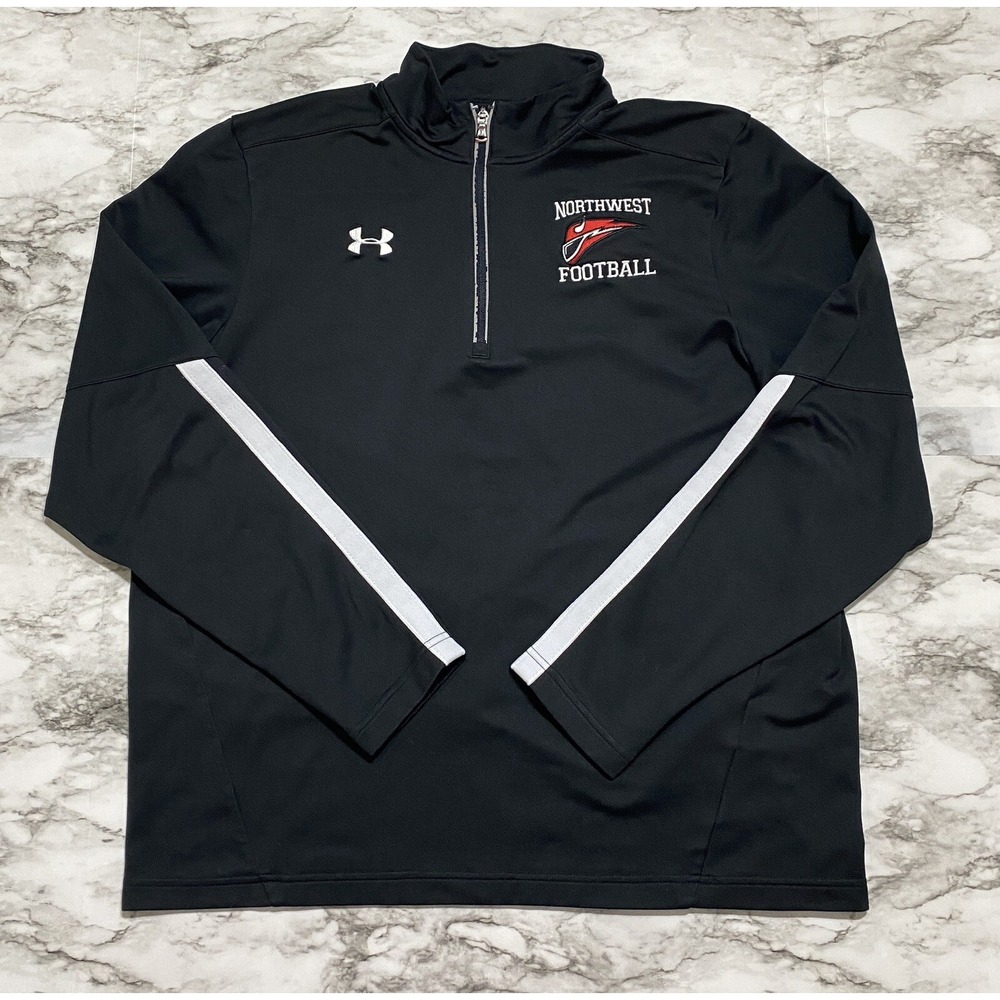 Under Armour All Season Gear Mens Sweater L Black  1/4 Zip Northwest Football‎
